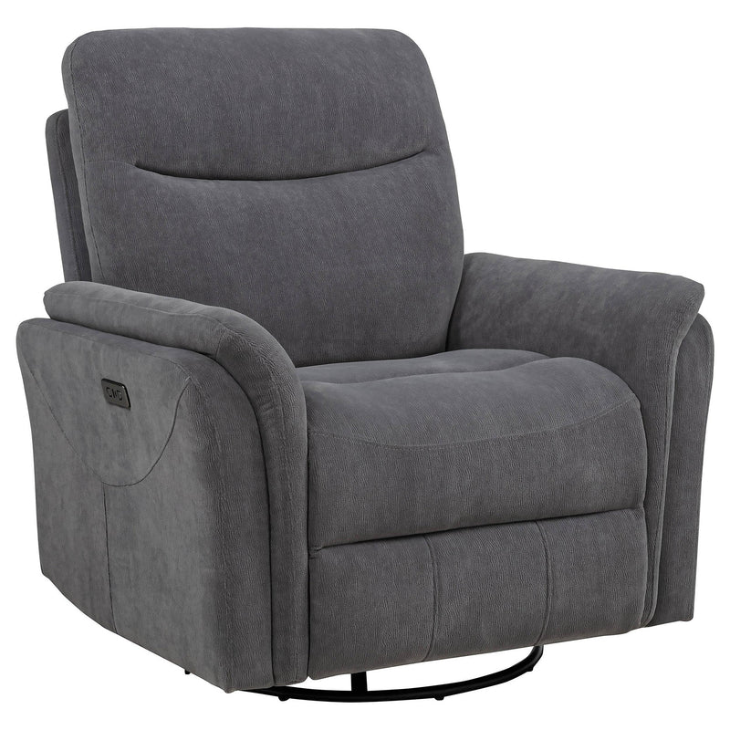 Adler Upholstered Power Swivel Glider Recliner Charcoal Grey - detail 3