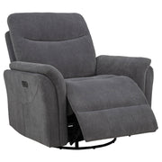 Adler Upholstered Power Swivel Glider Recliner Charcoal Grey - detail 4