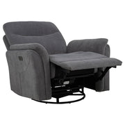Adler Upholstered Power Swivel Glider Recliner Charcoal Grey - detail 5