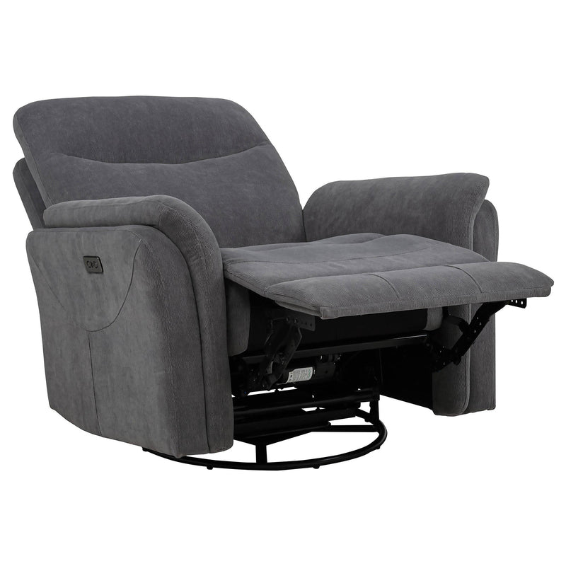 Adler Upholstered Power Swivel Glider Recliner Charcoal Grey - detail 5