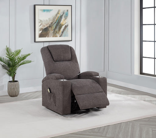 Louie Chenille Upholstered Power Lift Massage Chair Brown - alternate view