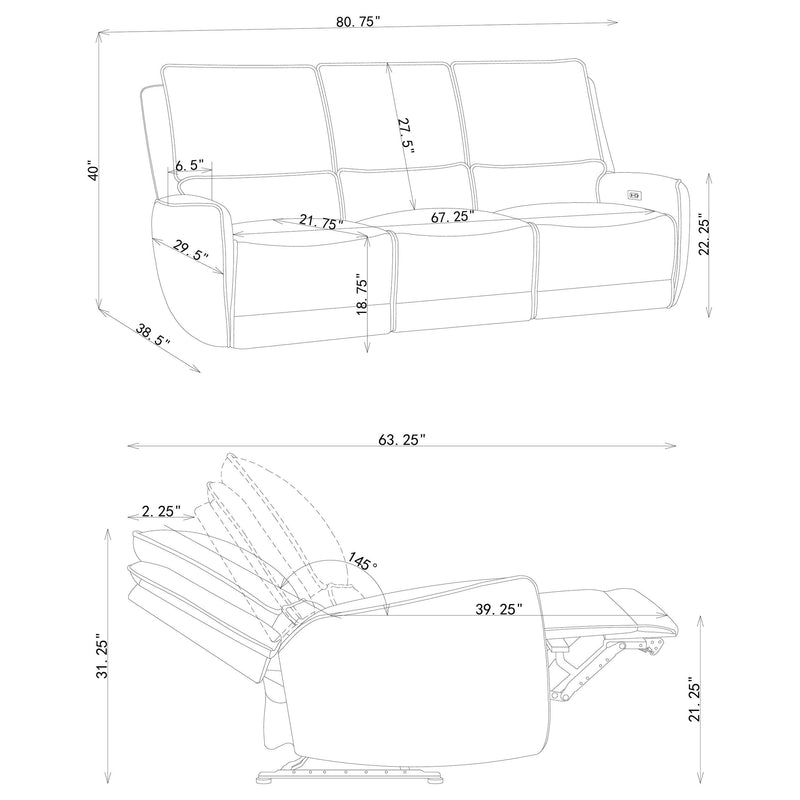 Sylmar 2-piece Chenille Power Reclining Sofa Set