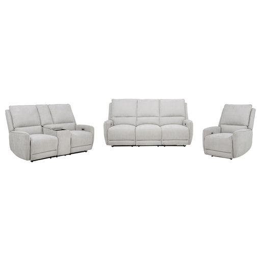 Sylmar 3-piece Chenille Power Reclining Sofa Set Dove Grey - alternate view