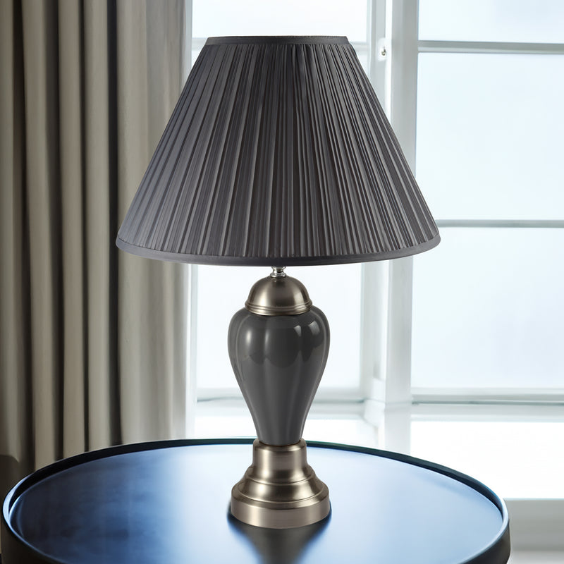 26 Porcelain Lamp Satin Nickel