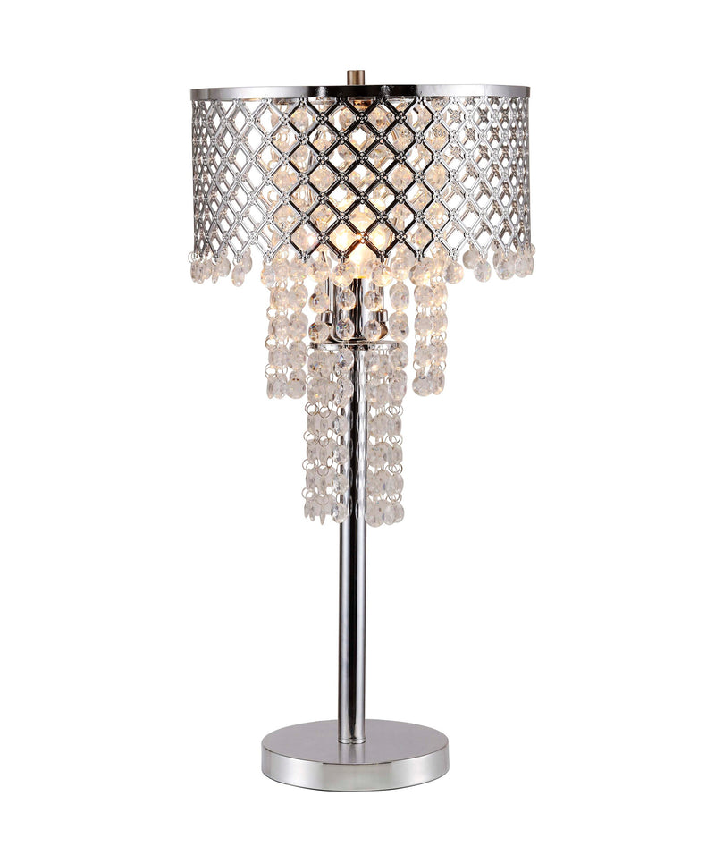 Crownmark Crystal On Mesh Table Lamp