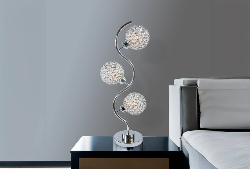 Crownmark Crystal 3 Globe Table Lamp