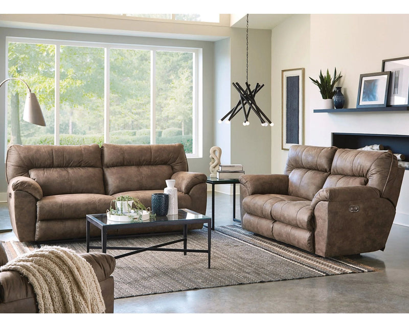 Hollins Sofa & Loveseat - Coffee