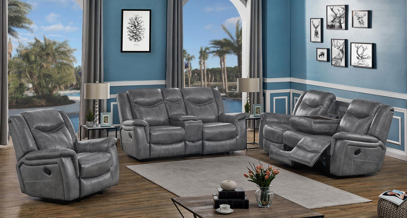 Conrad 3-piece Upholstered Padded Arm Motion Sofa Set