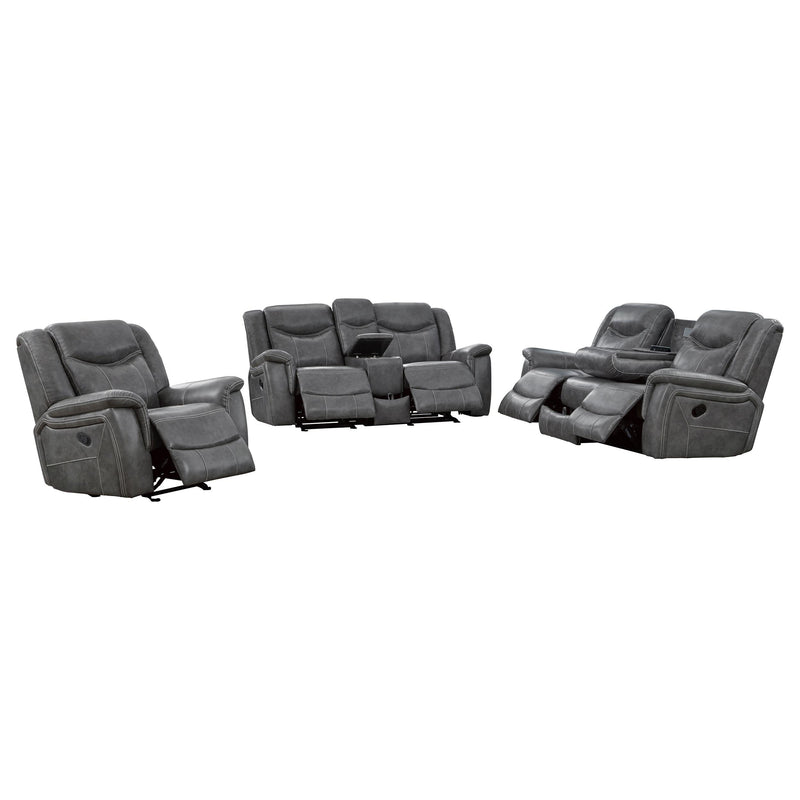 Conrad 3-piece Upholstered Padded Arm Motion Sofa Set