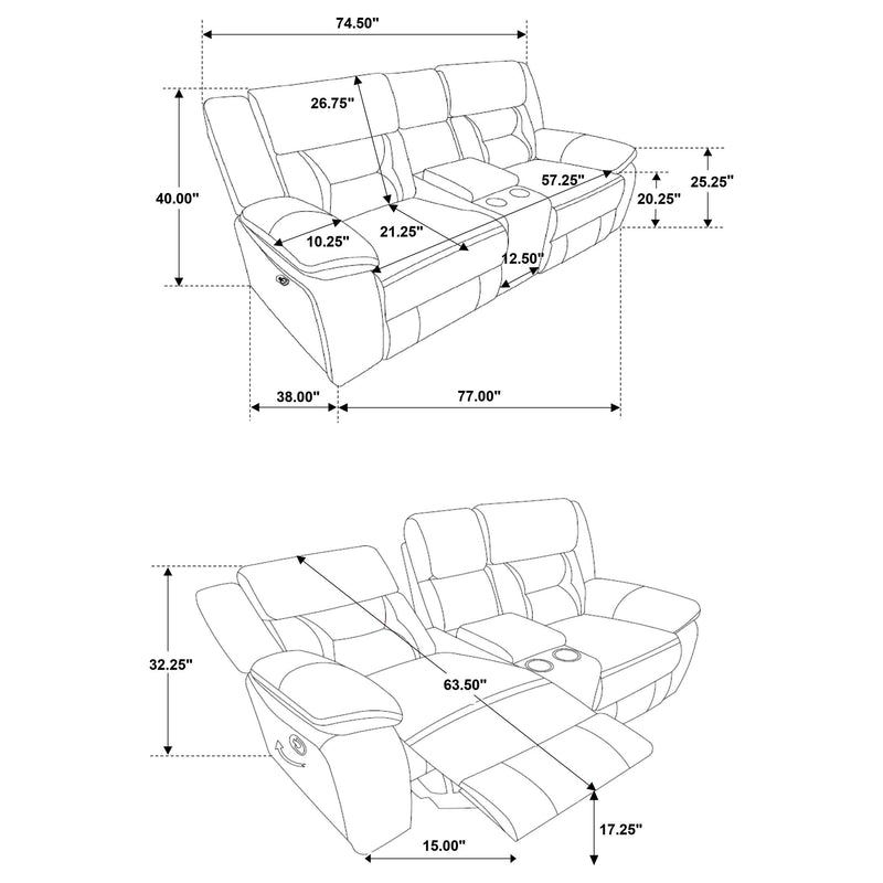 Greer 2-piece Upholstered Reclining Sofa Set