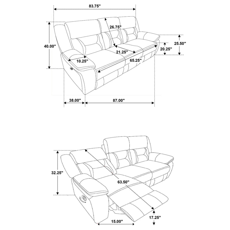 Greer 2-piece Upholstered Reclining Sofa Set