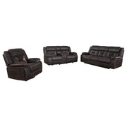 Greer 3-piece Upholstered Reclining Sofa Set Brown - detail 3