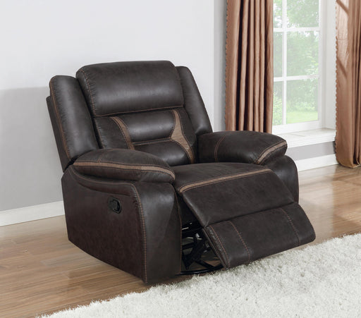 Greer Upholstered Swivel Glider Recliner Chair Brown - alternate view