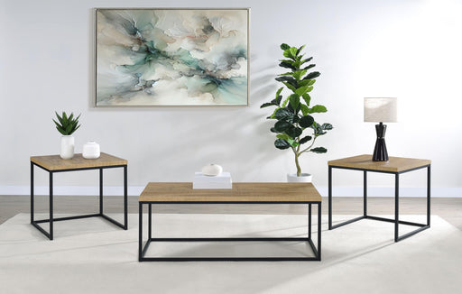 Straden 3-piece Engineered Wood Coffee Table Set Mango and Black - alternate view