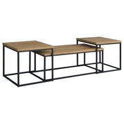 Straden 3-piece Engineered Wood Coffee Table Set Mango and Black - detail 3