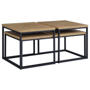 Straden 3-piece Engineered Wood Coffee Table Set Mango and Black - detail 4