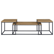 Straden 3-piece Engineered Wood Coffee Table Set Mango and Black - detail 5
