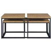 Straden 3-piece Engineered Wood Coffee Table Set Mango and Black - detail 6