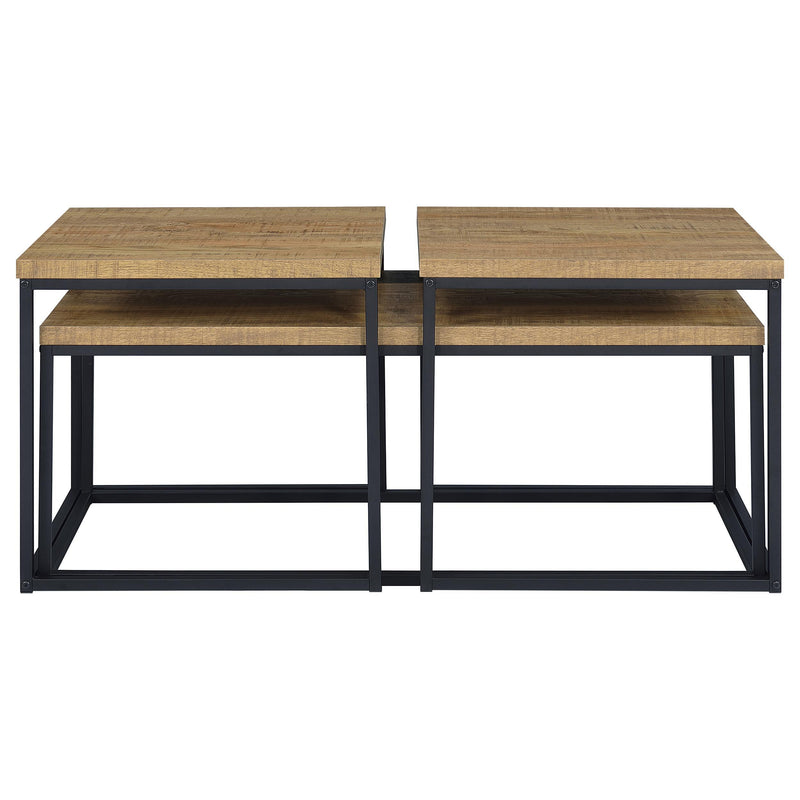 Straden 3-piece Engineered Wood Coffee Table Set Mango and Black - detail 6
