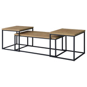Straden 3-piece Engineered Wood Coffee Table Set Mango and Black - detail 7