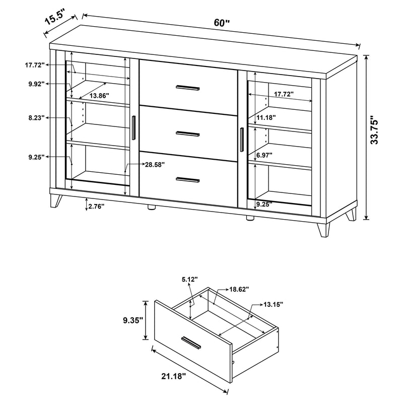 Lewes 4-piece 60-inch TV Entertainment Center