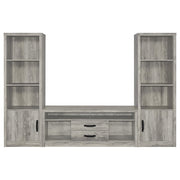 Burke 3-piece 59-inch TV Entertainment Center Grey Driftwood - alternate view