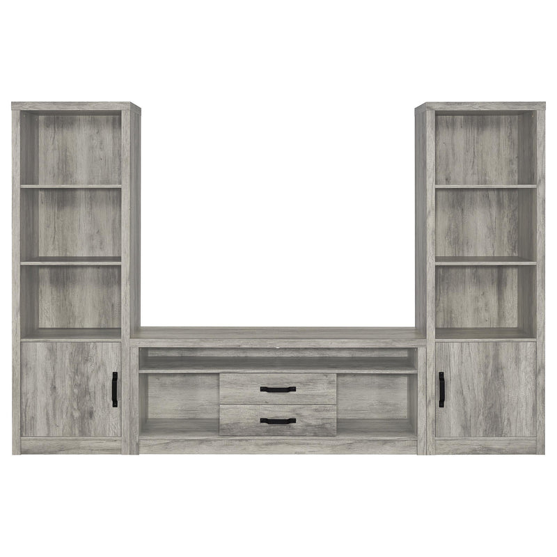 Burke 3-piece 59-inch TV Entertainment Center Grey Driftwood - alternate view