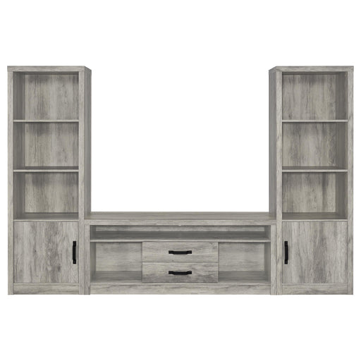 Burke 3-piece 59-inch TV Entertainment Center Grey Driftwood - alternate view