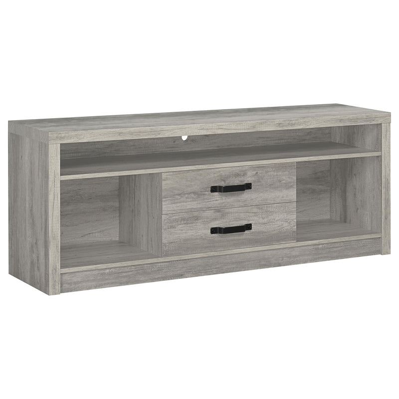 Burke 2-drawer Engineered Wood 59-inch TV Stand Grey Driftwood - alternate view