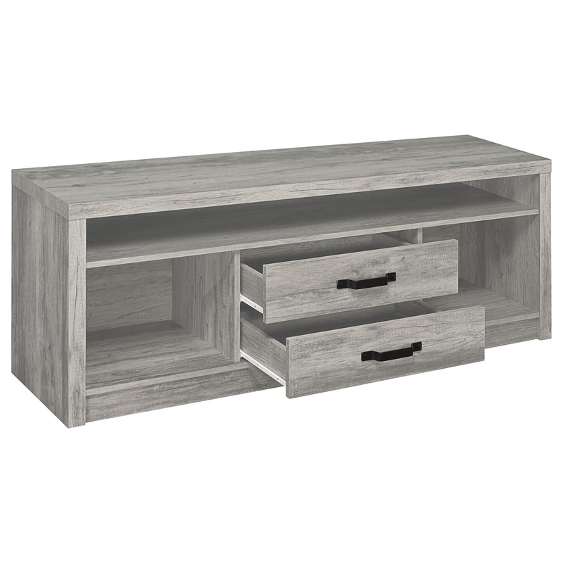 Burke 2-drawer Engineered Wood 59-inch TV Stand Grey Driftwood - detail 3