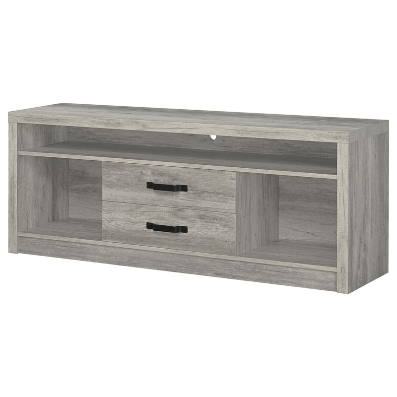 Burke 2-drawer Engineered Wood 59-inch TV Stand Grey Driftwood - detail 5