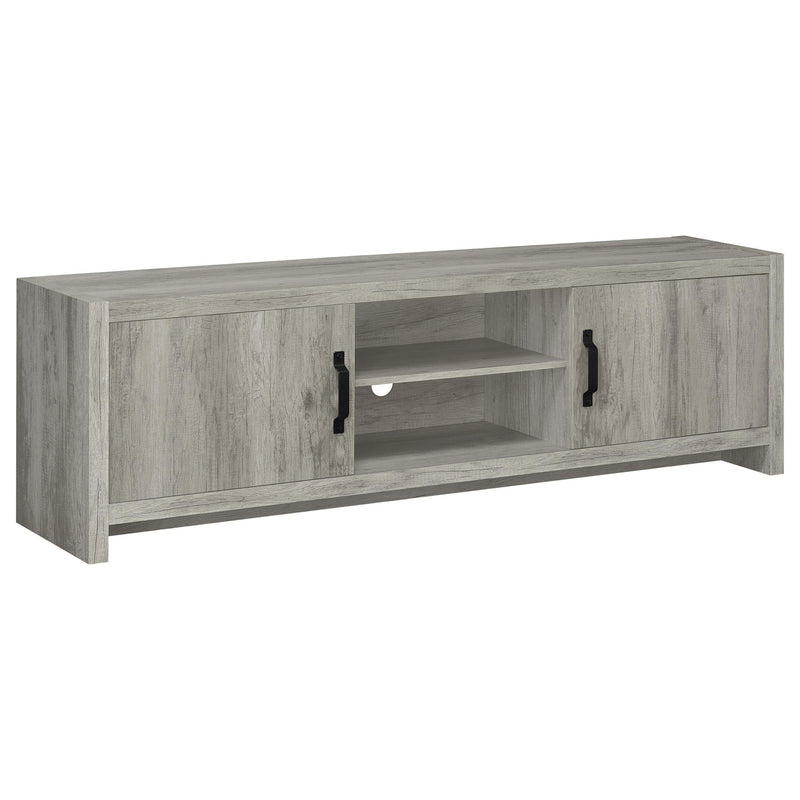 Burke 2-door Engineered Wood 71-inch TV Stand Grey Driftwood - alternate view
