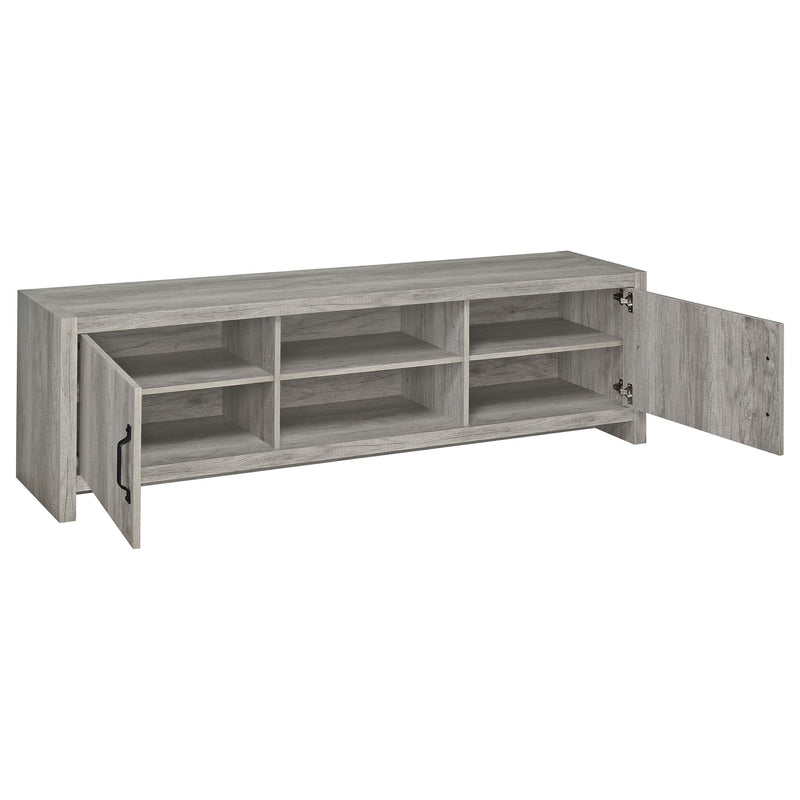Burke 2-door Engineered Wood 71-inch TV Stand Grey Driftwood - detail 3