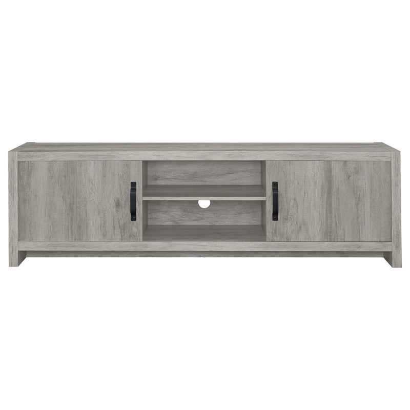 Burke 2-door Engineered Wood 71-inch TV Stand Grey Driftwood - detail 4