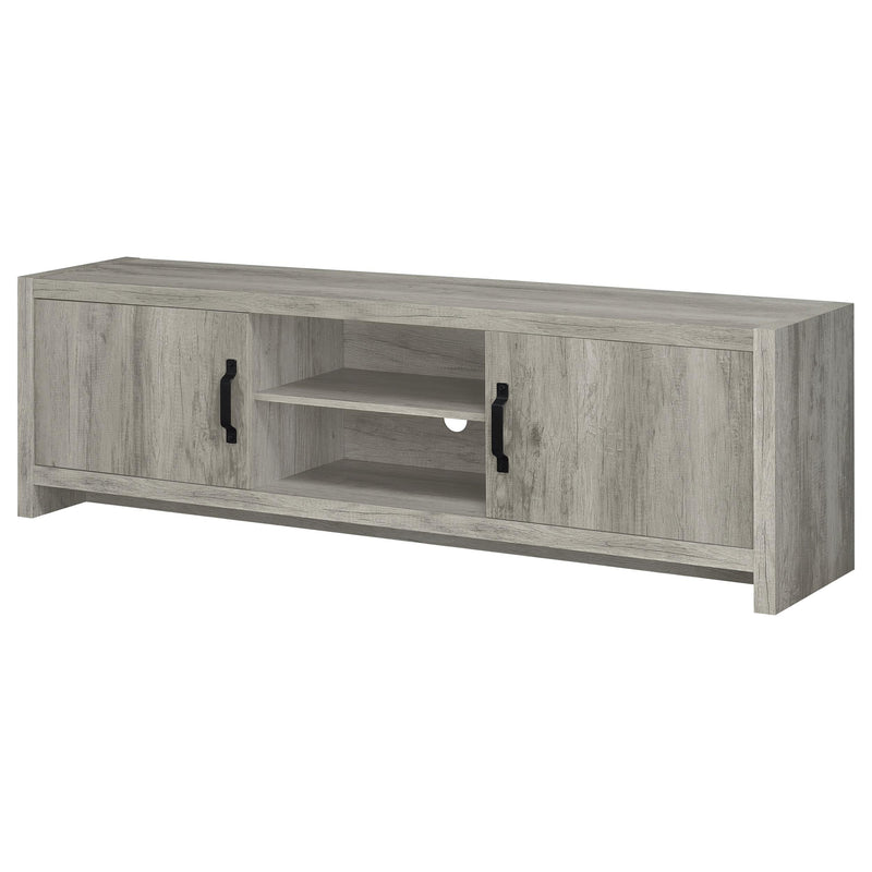 Burke 2-door Engineered Wood 71-inch TV Stand Grey Driftwood - detail 5