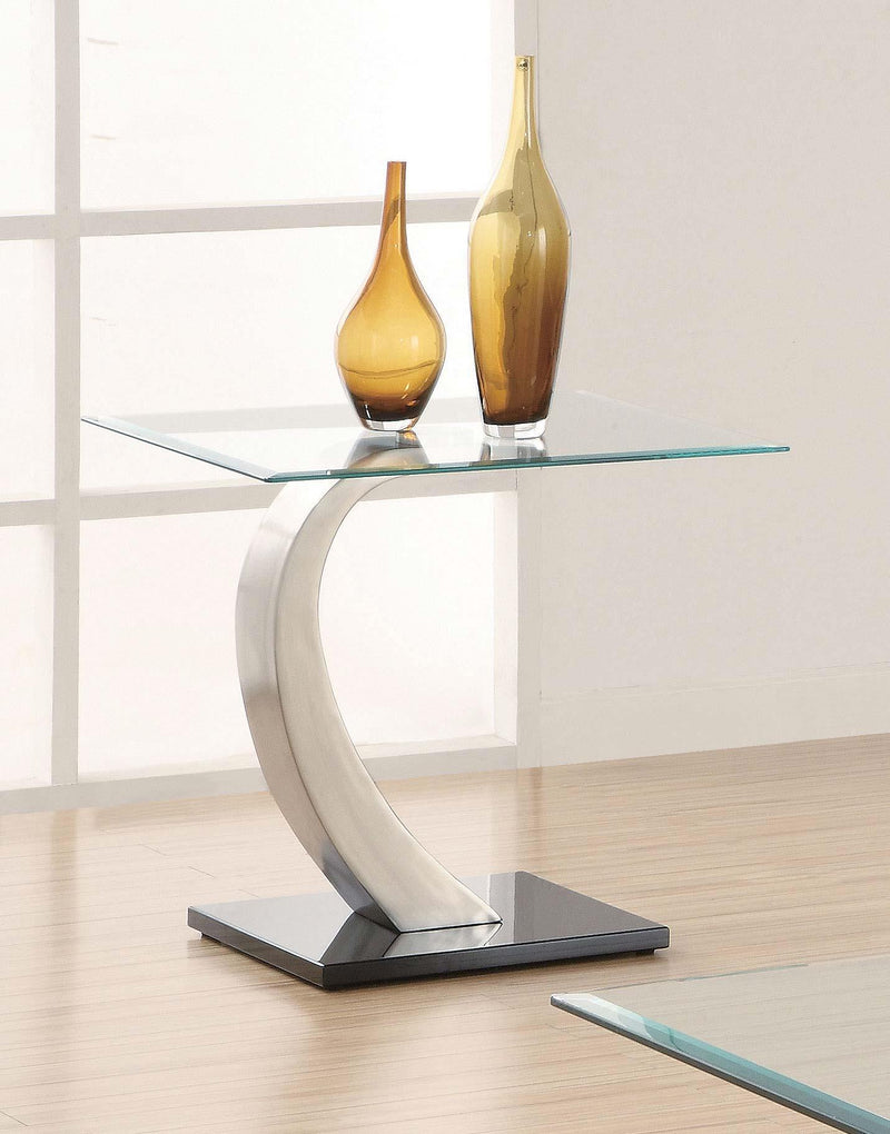 Pruitt Rectangular Glass Top Metal End Table