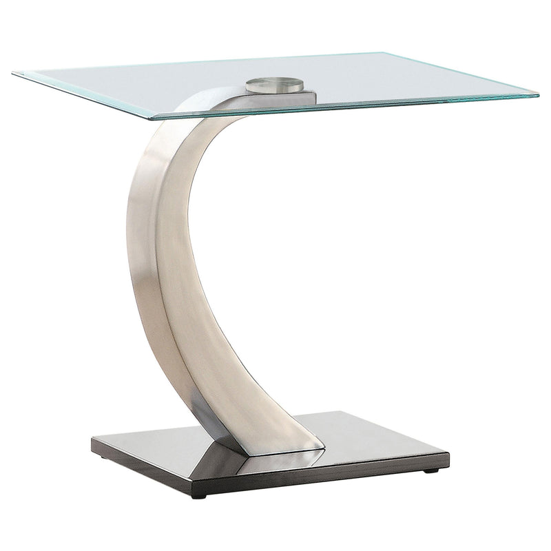 Pruitt Rectangular Glass Top Metal End Table