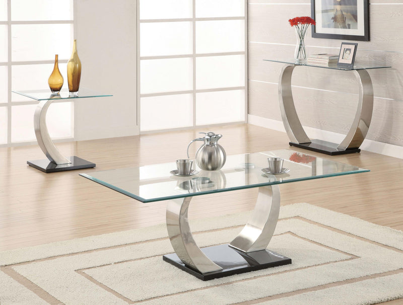 Pruitt Rectangular Glass Top Metal End Table