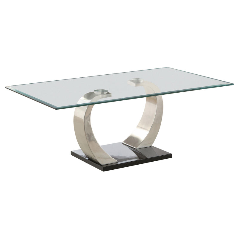 Pruitt Rectangular Glass Top Metal Coffee Table