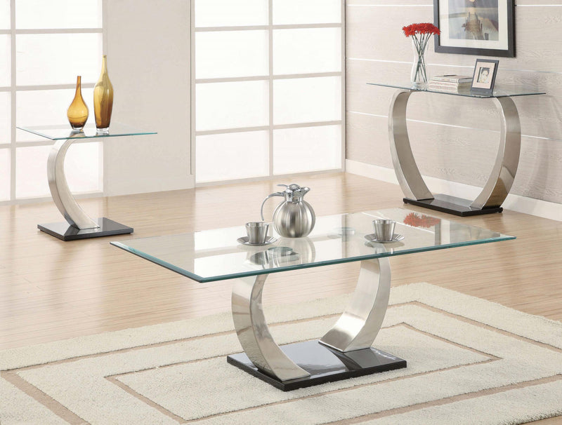 Pruitt Rectangular Glass Top Metal Coffee Table