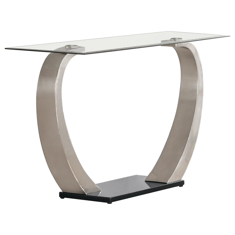 Pruitt Glass Top Metal Base Console Table
