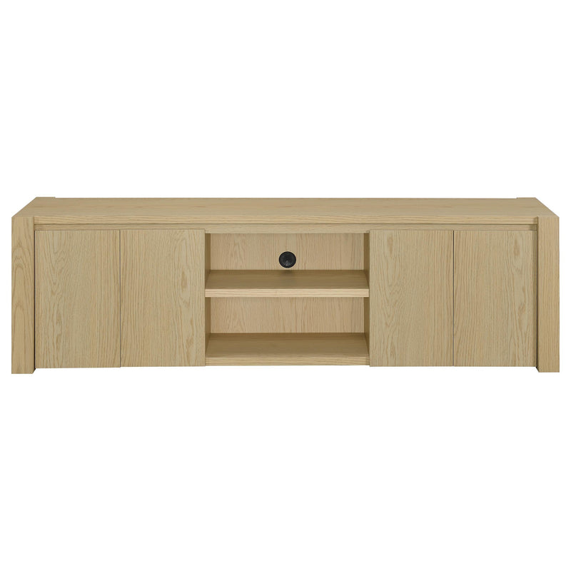 Laurelton 78-inch 4-door TV Stand Media Console Light Oak - detail 4