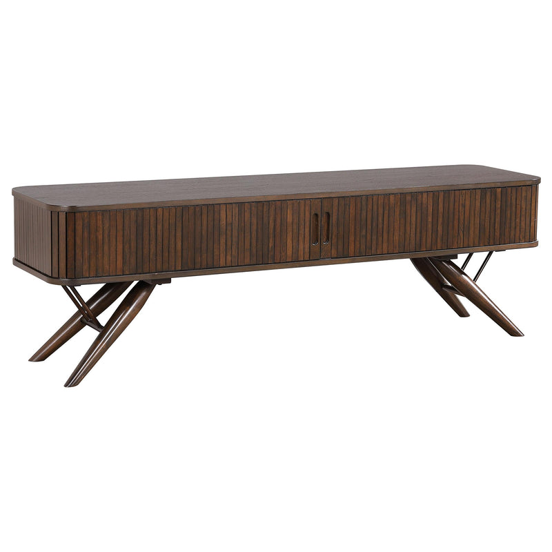 Valna Wood 71-inch TV Stand with Sliding Doors