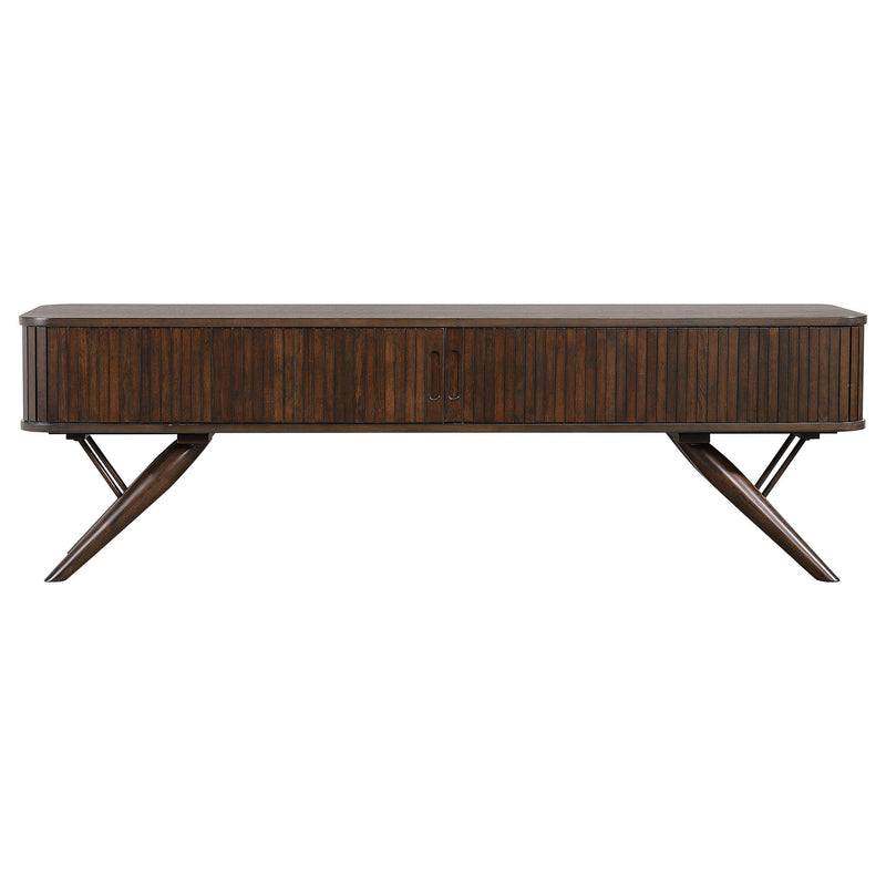 Valna Wood 71-inch TV Stand with Sliding Doors