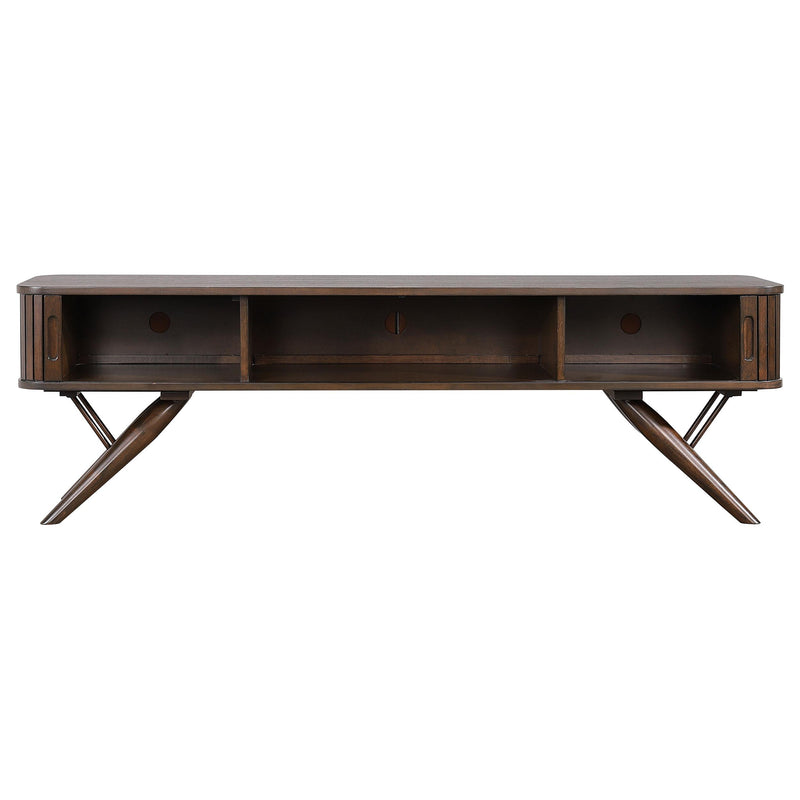 Valna Wood 71-inch TV Stand with Sliding Doors