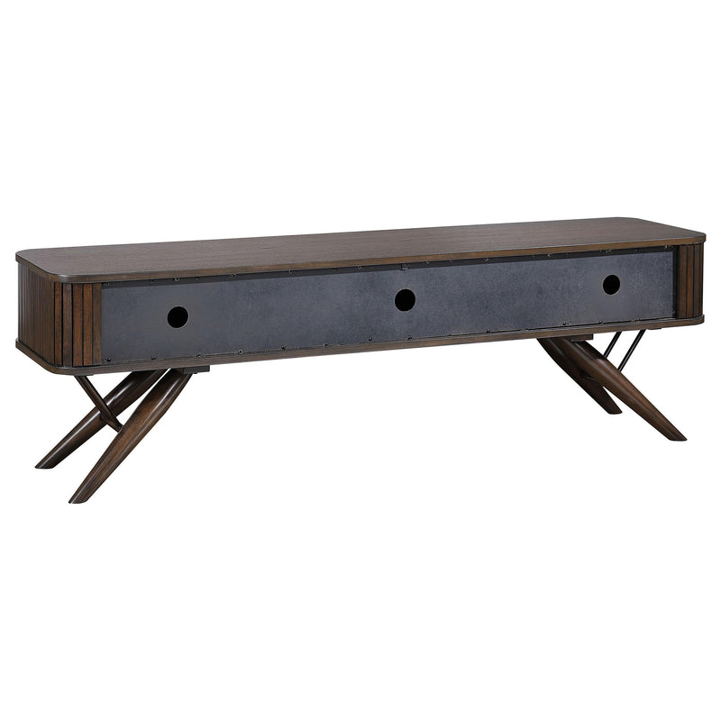 Valna Wood 71-inch TV Stand with Sliding Doors