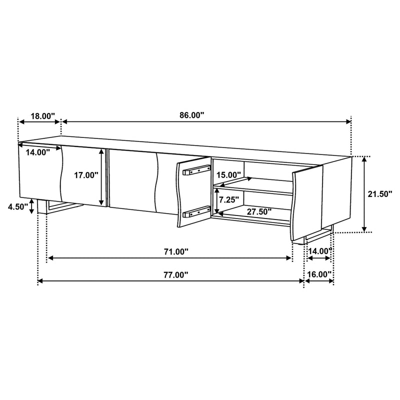 Trask 86-inch Wood TV Stand Media Console