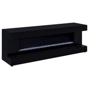 Mallory TV Stand Fireplace Console Bluetooth Speaker Black High Gloss - alternate view