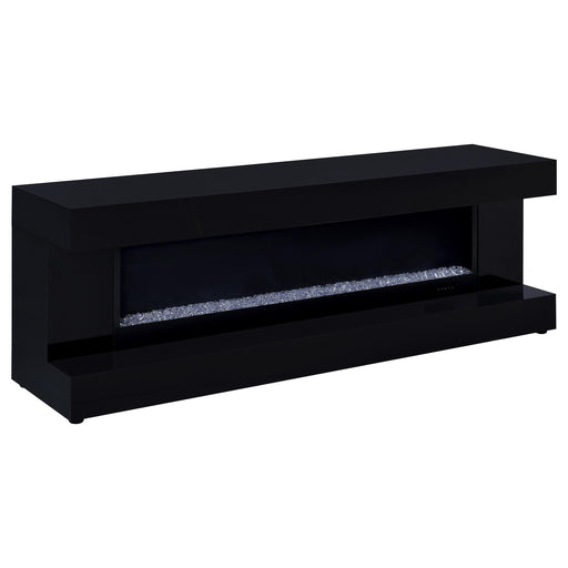 Mallory TV Stand Fireplace Console Bluetooth Speaker Black High Gloss - alternate view