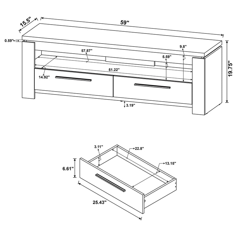Elkton 2-drawer Engineered Wood 59-inch TV Stand
